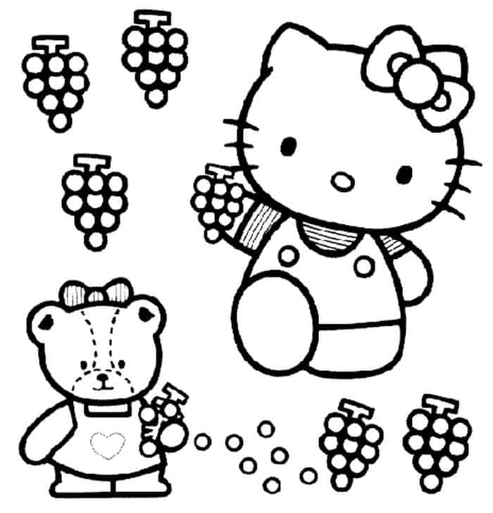 Easy Hello Kitty Coloring Pages