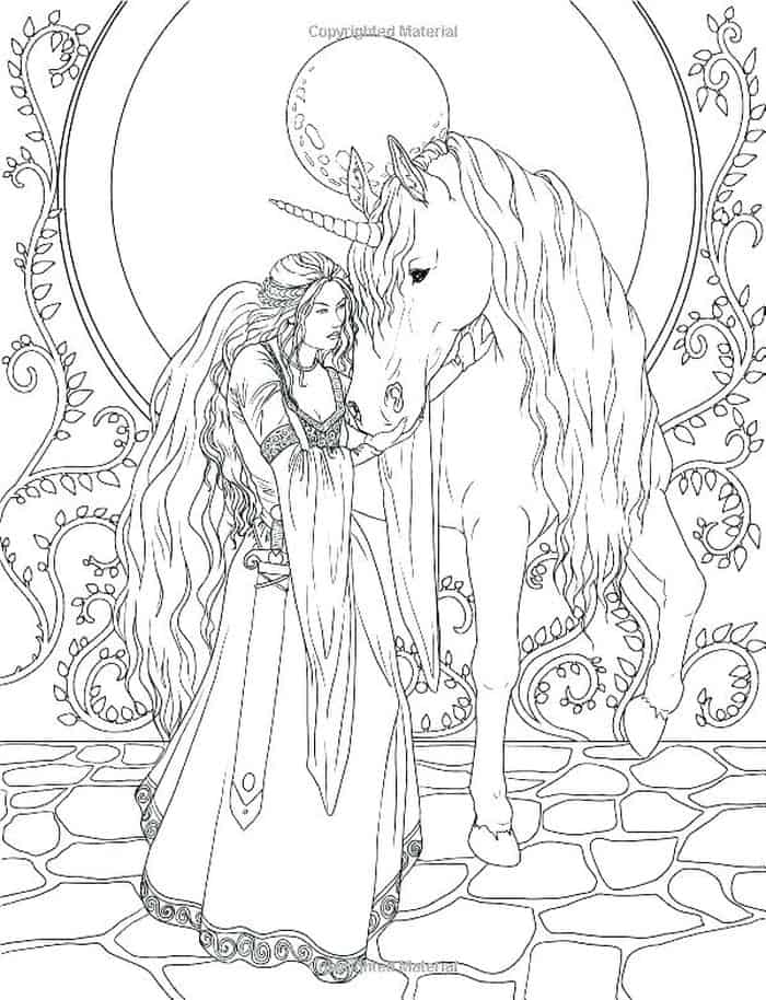Fairy And Unicorn Coloring Pages For Adults