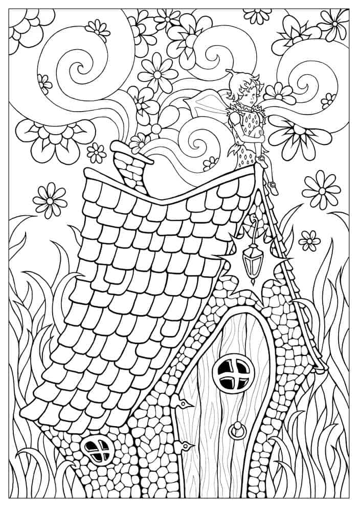 Fairy Tree House Coloring Pages