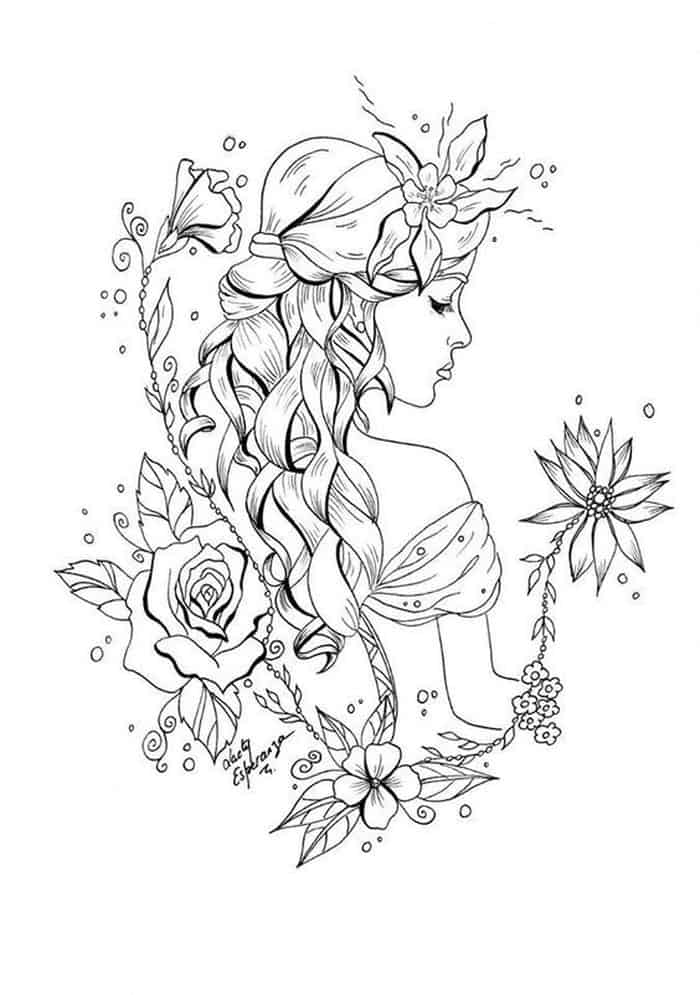 Flower Fairy Coloring Pages
