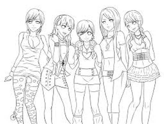 Girl Anime Coloring Pages