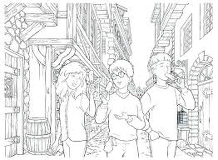 Harry Potter Cartoon Coloring Pages