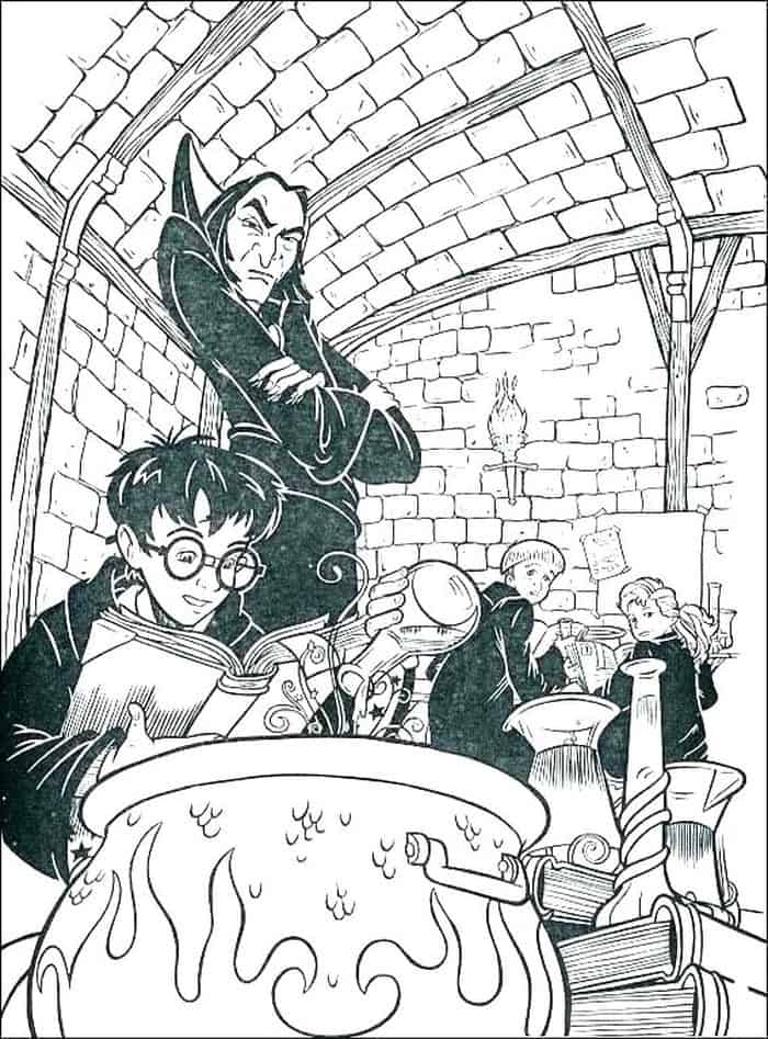 Harry Potter Christmas Coloring Pages 1