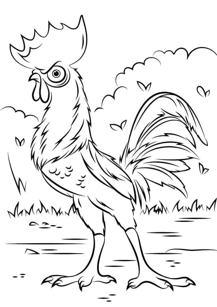 Heihei The Chicken From Moana Coloring Pages