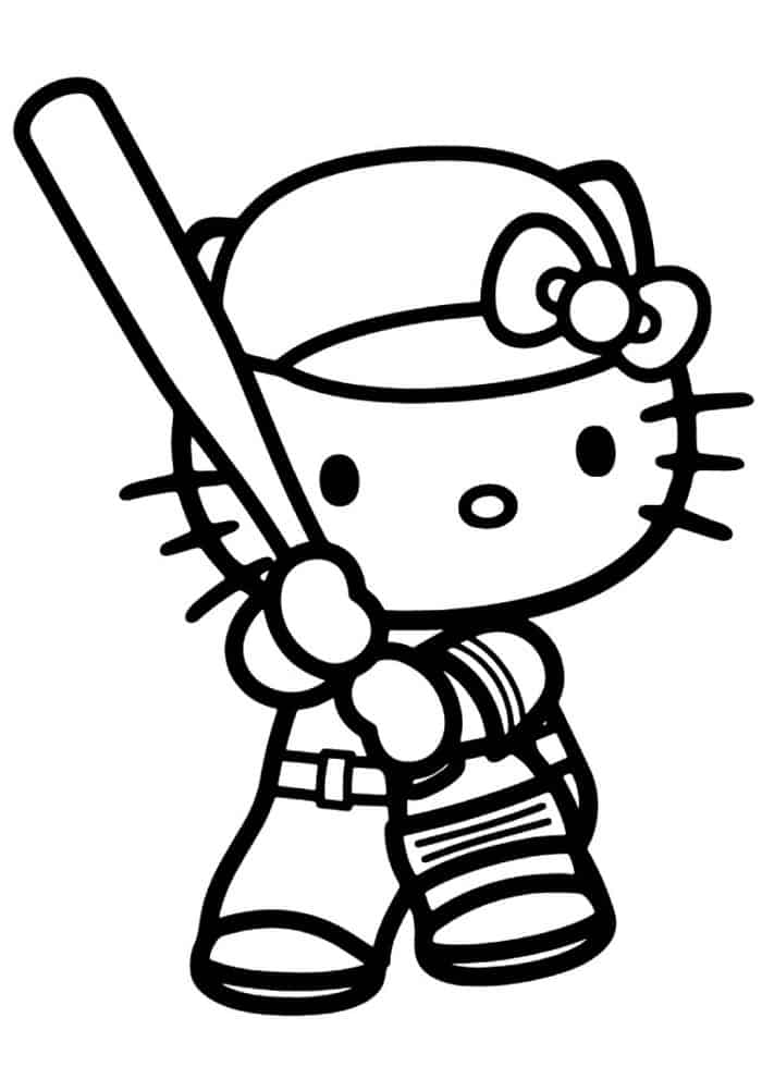 Hello Kitty Baseball Coloring Pages