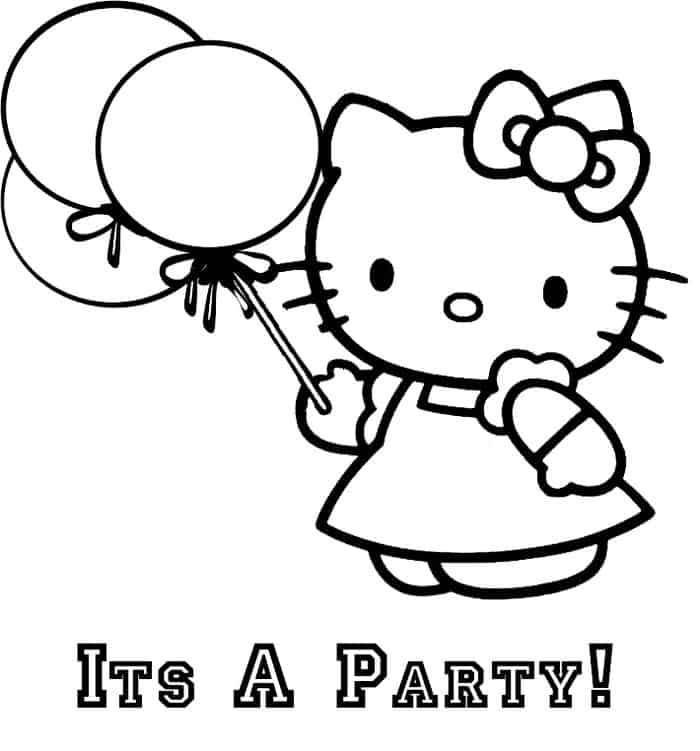 Hello Kitty Party Coloring Pages