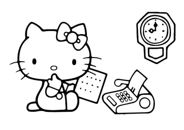 Hello Kitty Typing Coloring Pages