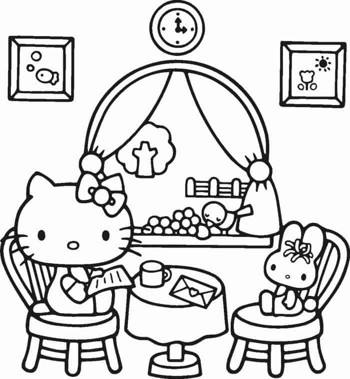 Hello Kitty Valentine Day Coloring Pages