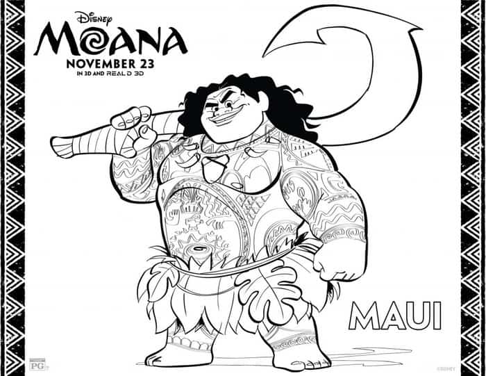 Maui Moana Coloring Pages