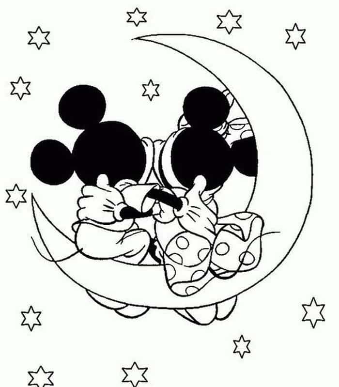 Mickey Mouse And Minnie Coloring Pages 1