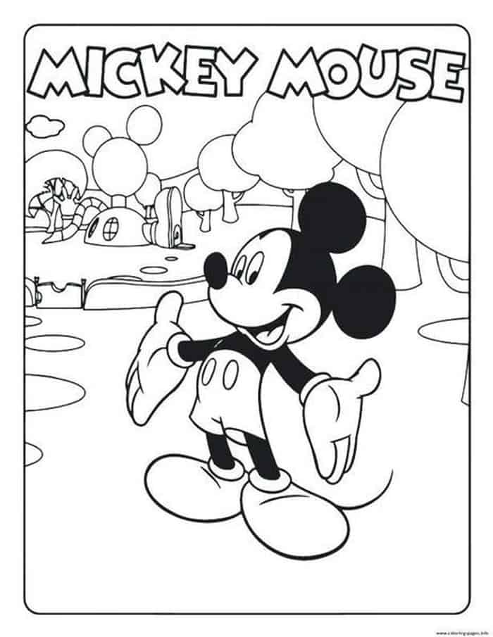 Mickey Mouse Happy Birthday Coloring Pages