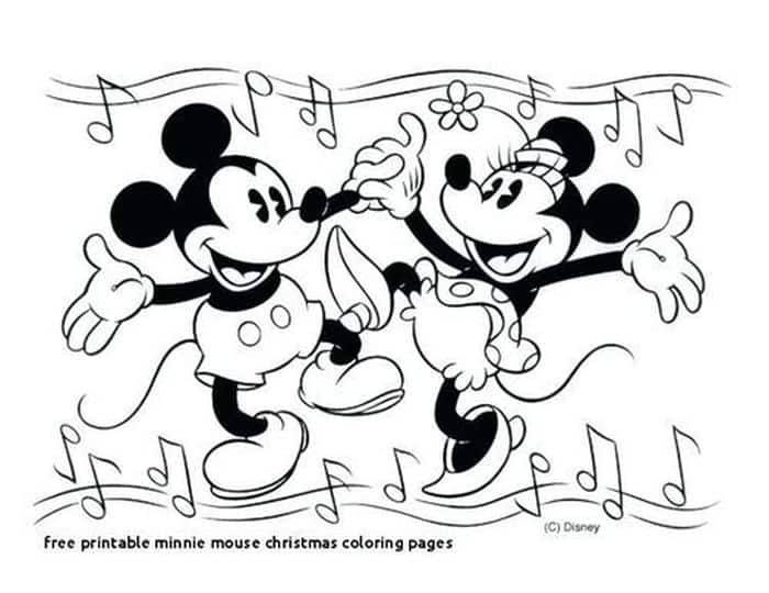 Minnie Mouse And Mickey Mouse Coloring Pages 1