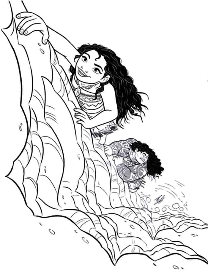 Moana And Maui Coloring Pages