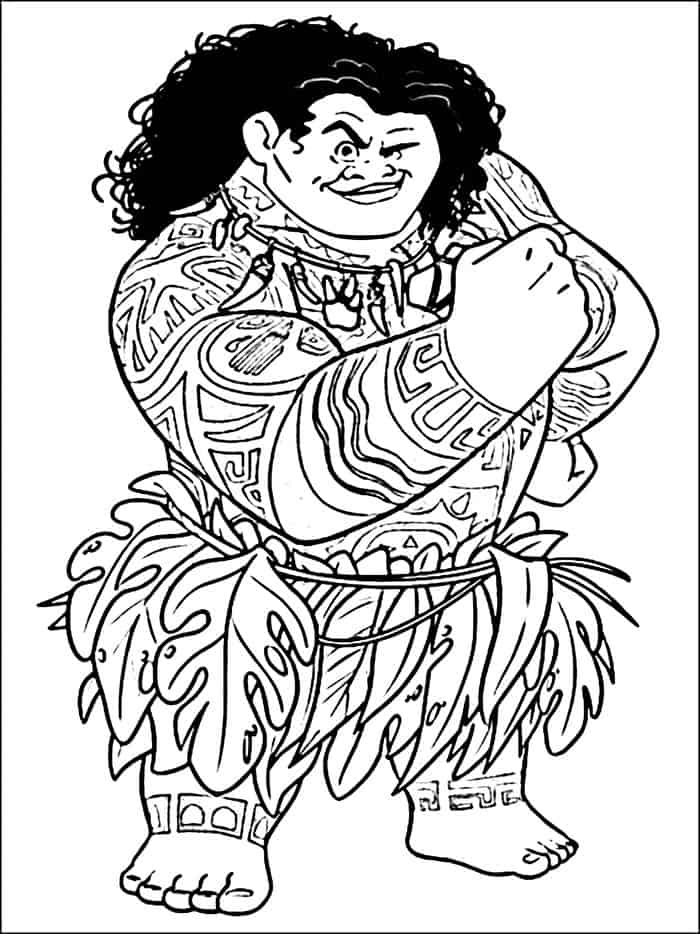 Moana Coloring Pages Maui