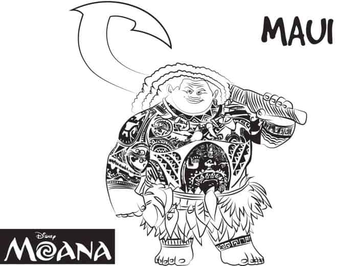 Moana Maui Coloring Pages