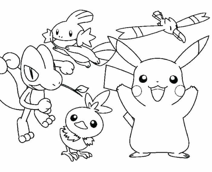 Pikachu And Eevee Coloring Pages 1