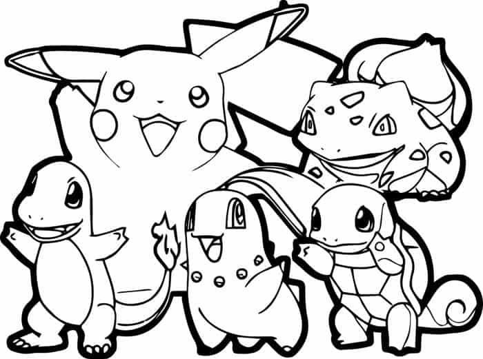 Pikachu And Friends Coloring Pages 1