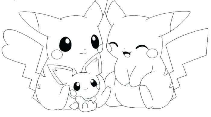 Pikachu And Pichu Coloring Pages 1