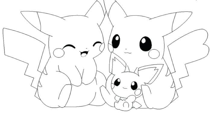 Pikachu Sitting Coloring Pages