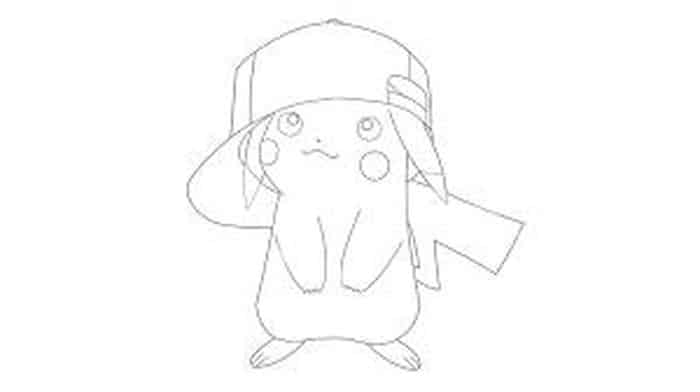 Pikachu With Hat Coloring Pages
