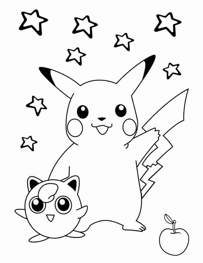 Pokemon Pikachu And Eevee Coloring Pages