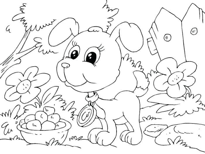 Puppy Coloring Book Pages