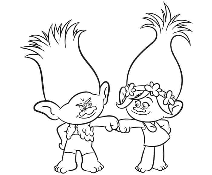 Trolls Christmas Coloring Pages
