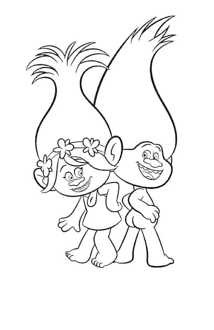 Trolls Coloring Pages For Kids