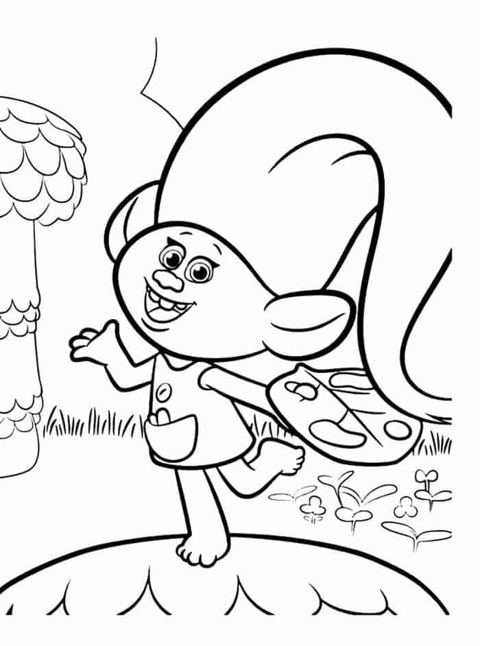 Trolls Free Coloring Pages
