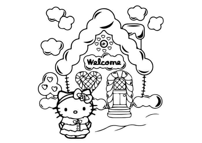 Welcome To Hello Kitty Home Coloring Pages
