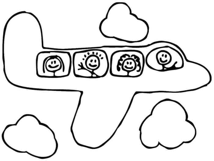 Airplane Coloring Pages By Number For Preschool