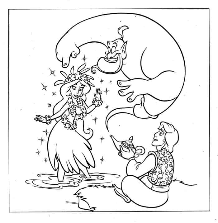 Aladdin Genie Coloring Pages