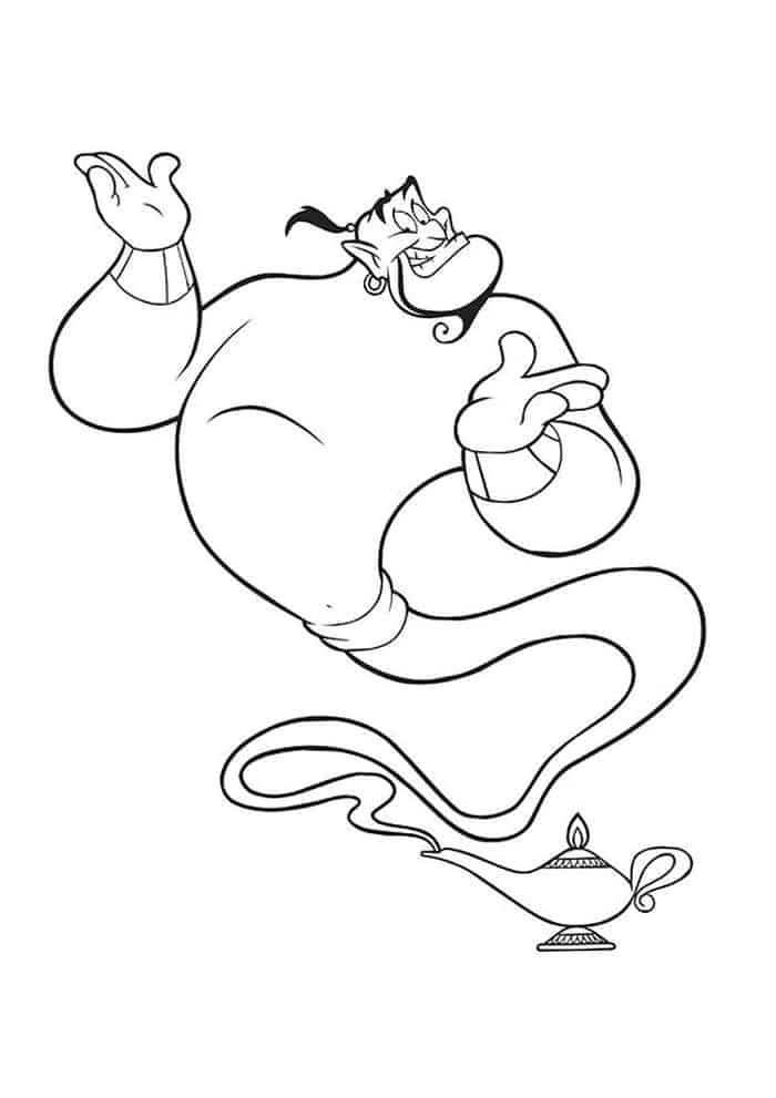 Aladdin Narrator Lamp Coloring Pages