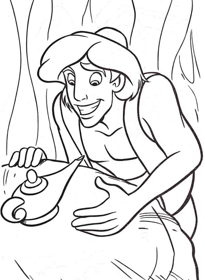 Aladdin Stained Glass Coloring Pages