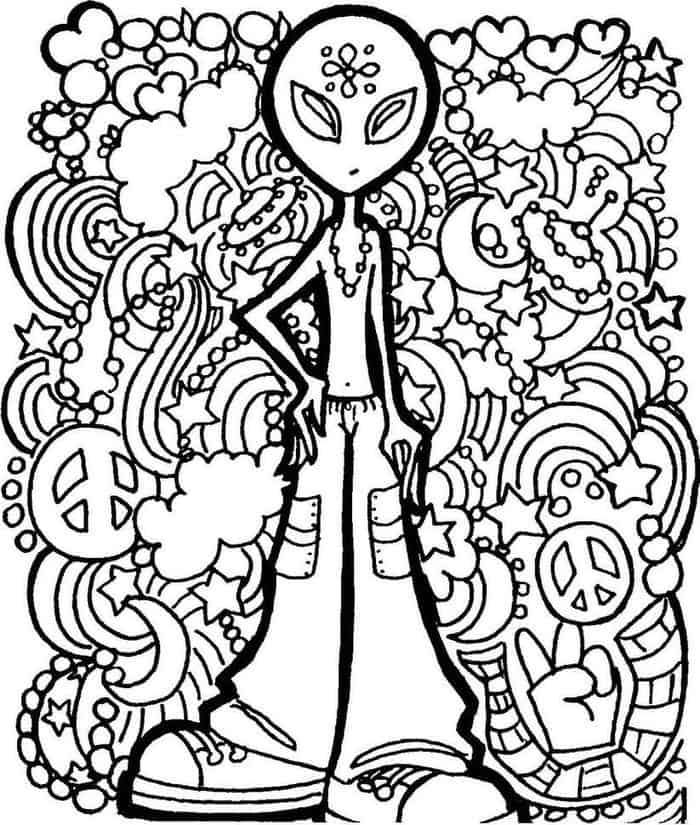 Alien Coloring Pages For Adults