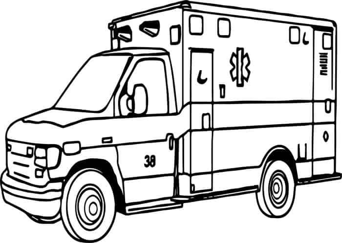 Ambulance Car Coloring Pages