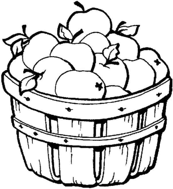Apple Basket Coloring Pages