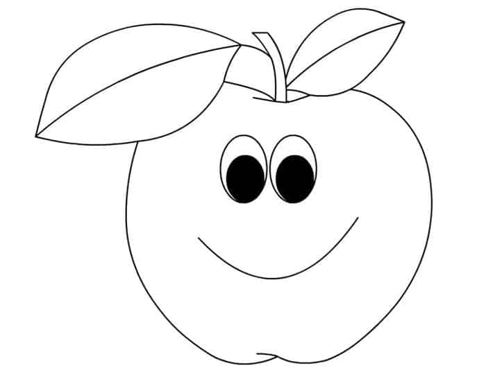 Apple Coloring Pages For Kindergarten