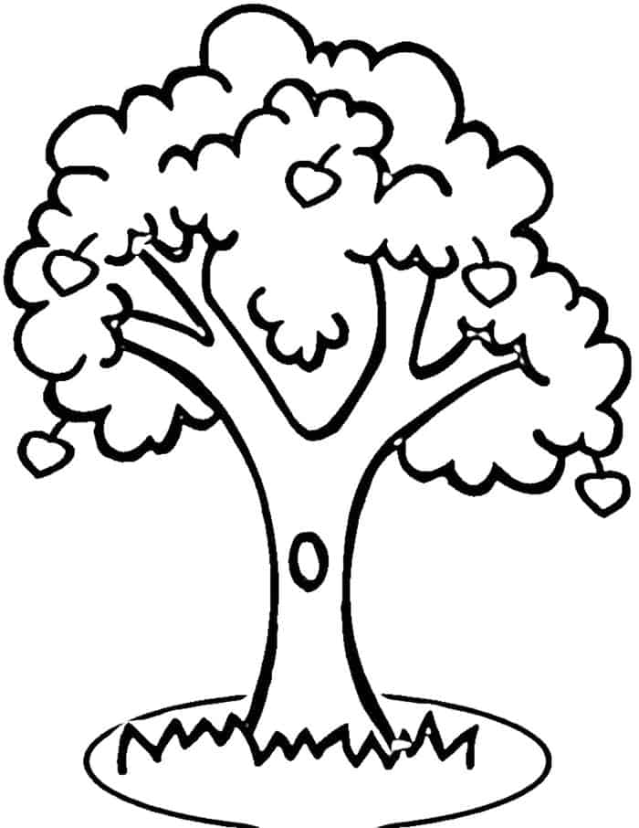 Apple Tree Kids Coloring Pages