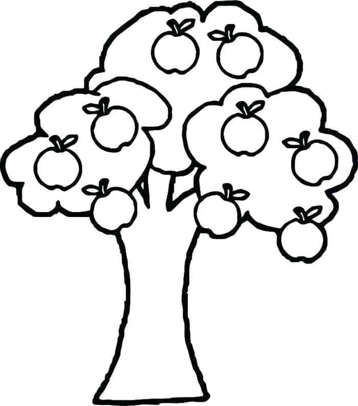 Apple Tree Simple Coloring Pages For Kids