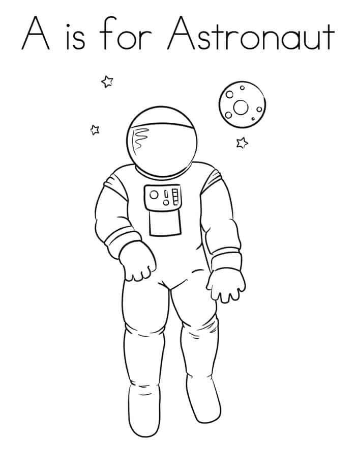 Astronaut In Space Coloring Page Pages