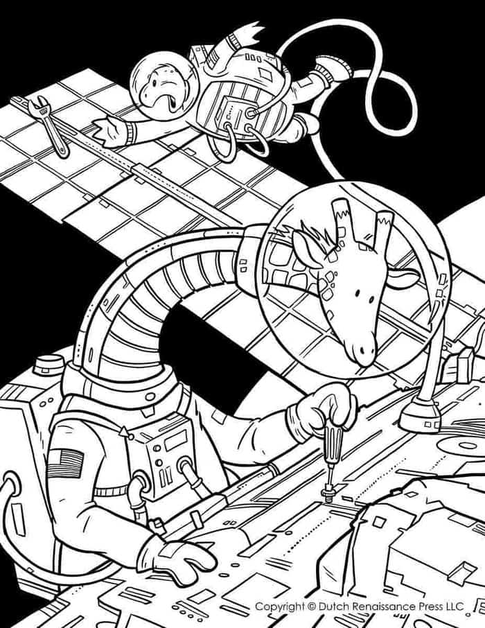 Astronaut Technology Coloring Pages