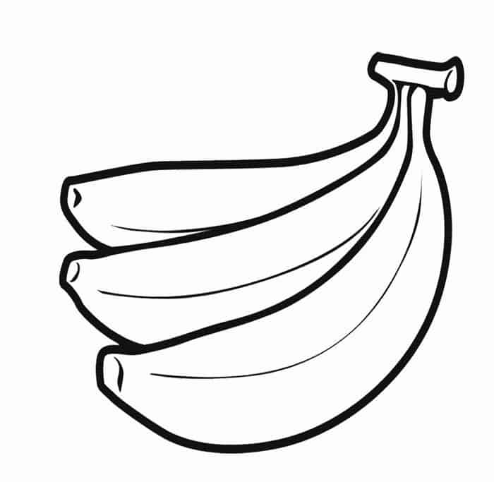Banana Coloring Pages For Kids Printable