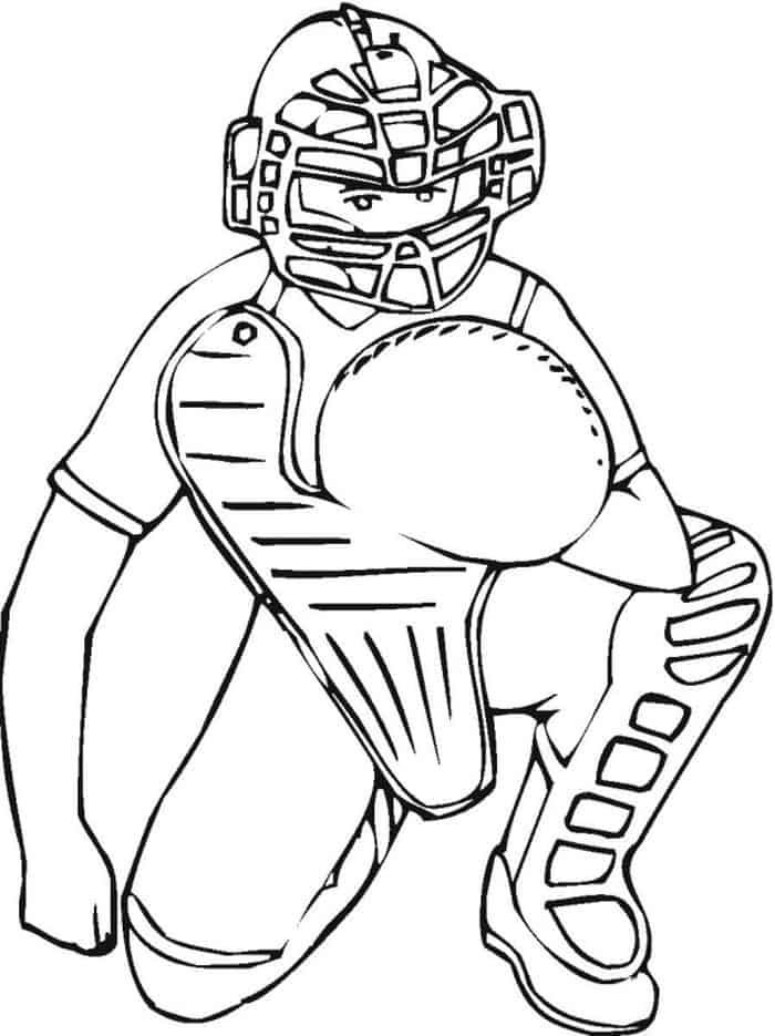 Baseball Catcher Coloring Pages