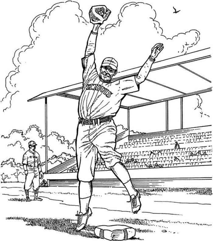 Baseball Coloring Pages Realistic