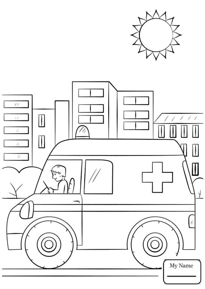 Bible Coloring Pages For Kids Helping Vehicles Ambulance