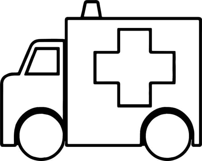 Blue Ambulance Coloring Pages