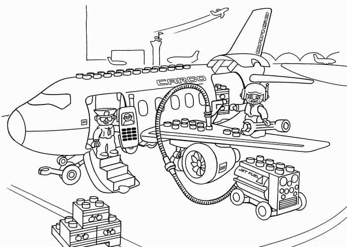 Box Airplane Coloring Pages