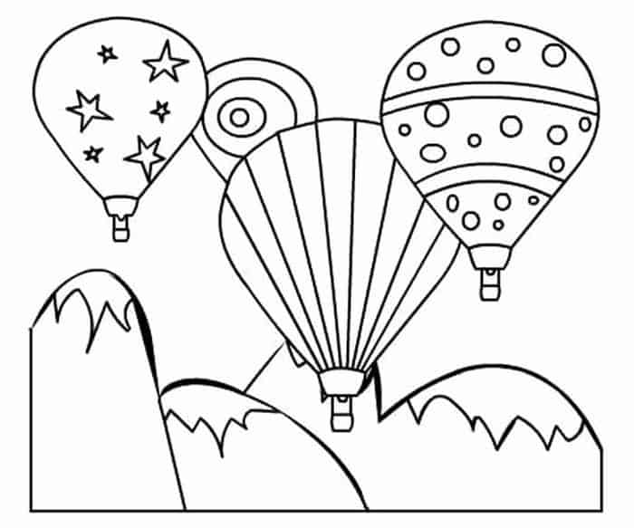 Bunch Of Balloon Coloring Pages