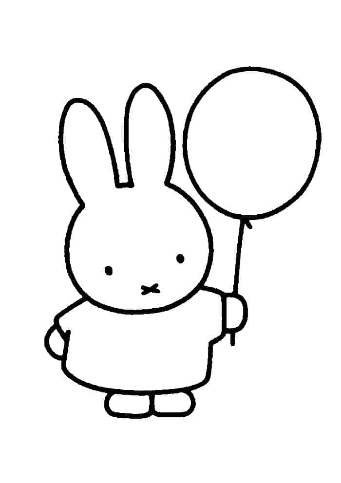Bunny Coloring Pages Balloon